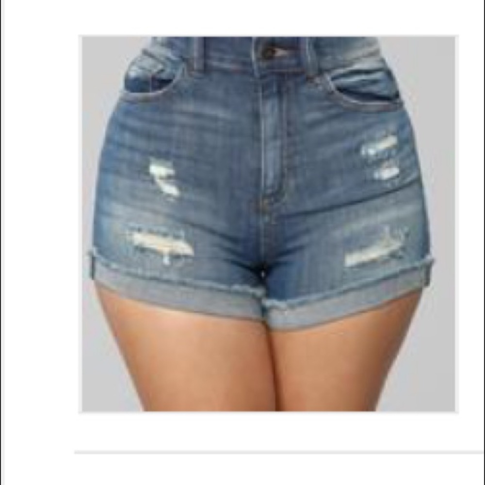 Denim ripped shorts